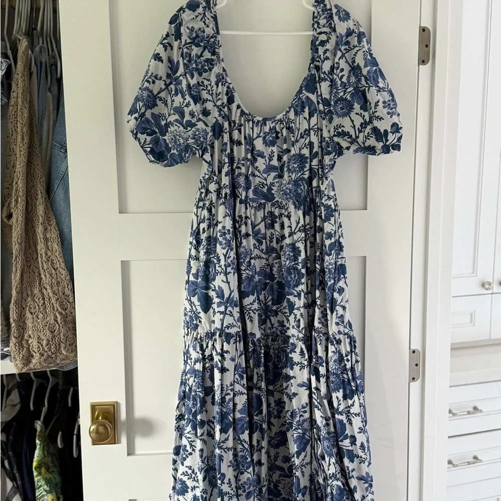 Anthropologie tiered poplin midi Dress - Picture 3 of 4